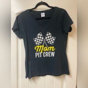 Black 'Mom Pit Crew' T-Shirt